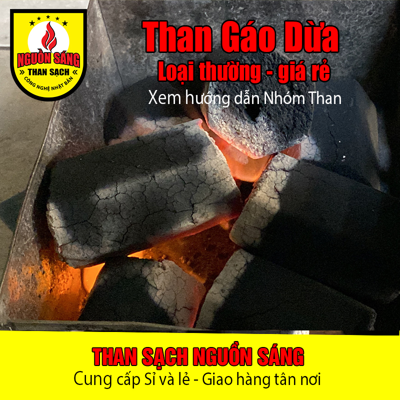Thùng 10Kg - Than Gáo Dừa giá rẻ - Không khói
