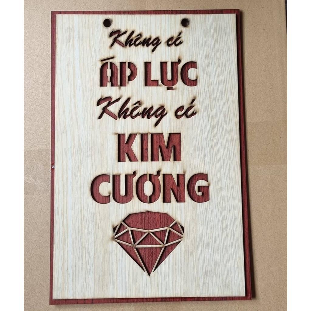 Tranh treo tường phòng khách phòng ngủ châm ngôn sống, tranh gỗ decor vintage slogan tạo động lực