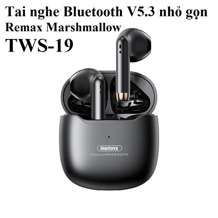 Tai nghe Bluetooth V5.3 nhỏ gọn Remax Marshmallow  TWS-19 _ Hàng Chính hãng