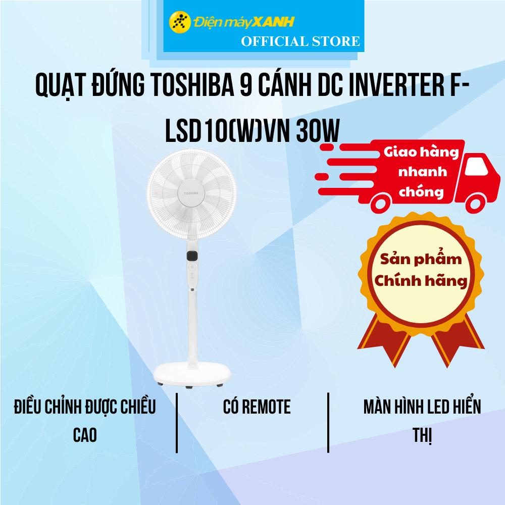 Quạt cây Toshiba 9 cánh DC inverter F-LSD10(W)VN 30W - Hàng Chính Hãng