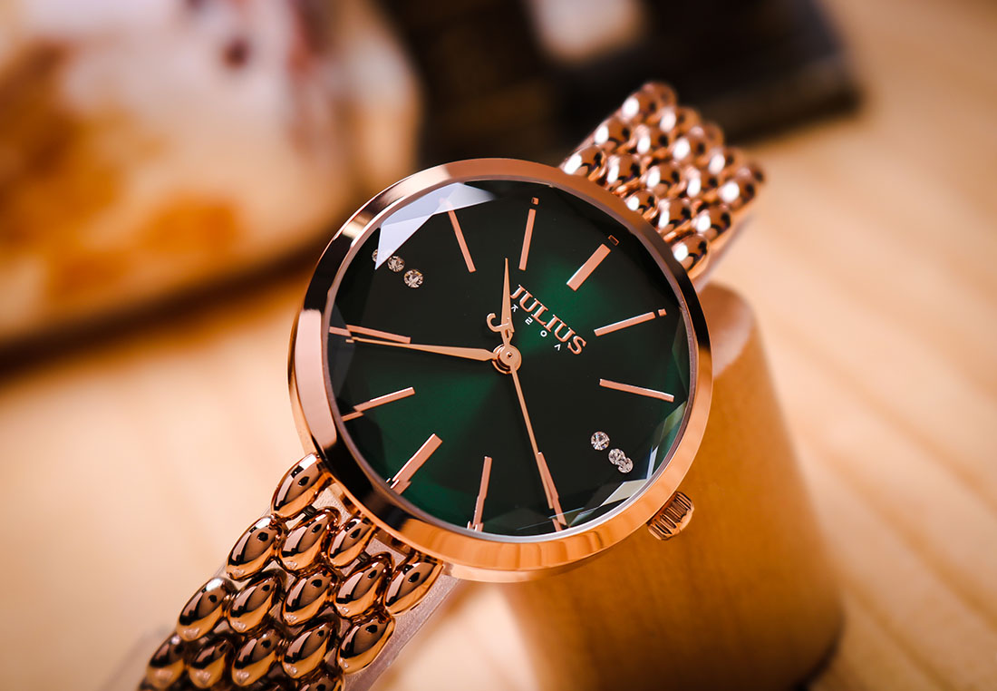 Đồng Hồ Nữ Julius Hàn Quốc JA-1193C Dây Thép Màu Đồng