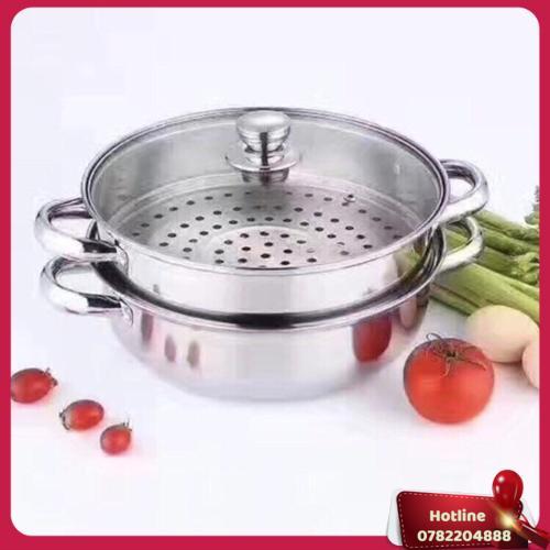 Bộ Nồi Hấp 2 Tầng Phi 28 Vung Kính