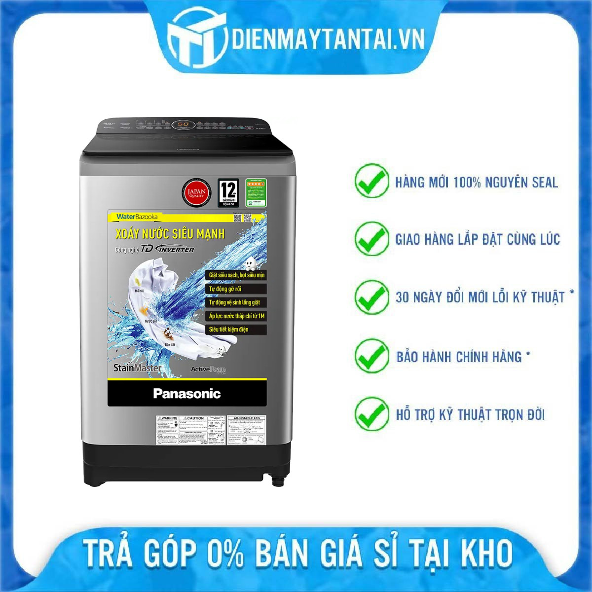 Máy giặt Panasonic 9.5 kg NA-FD95X1LRV - Chỉ giao HCM