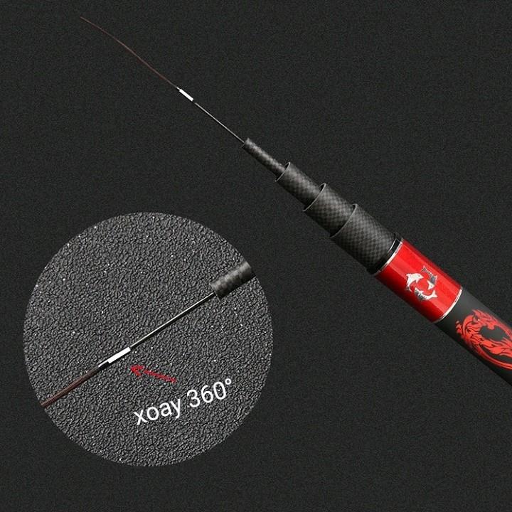 Cần câu tay xích long 6H catbon tặng ngọn phụ