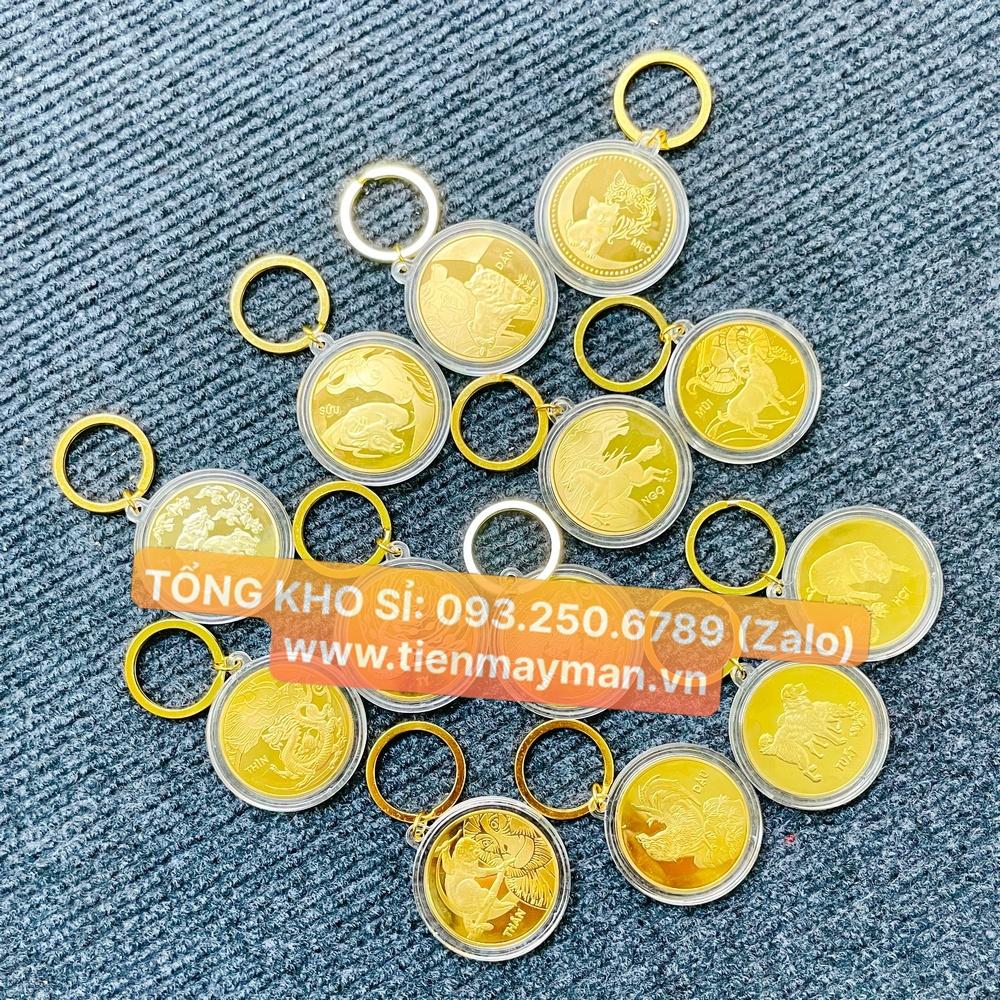 Móc Khoá Đồng Xu 12 Con Giáp Siêu Đẹp, Phong Thuỷ May Mắn