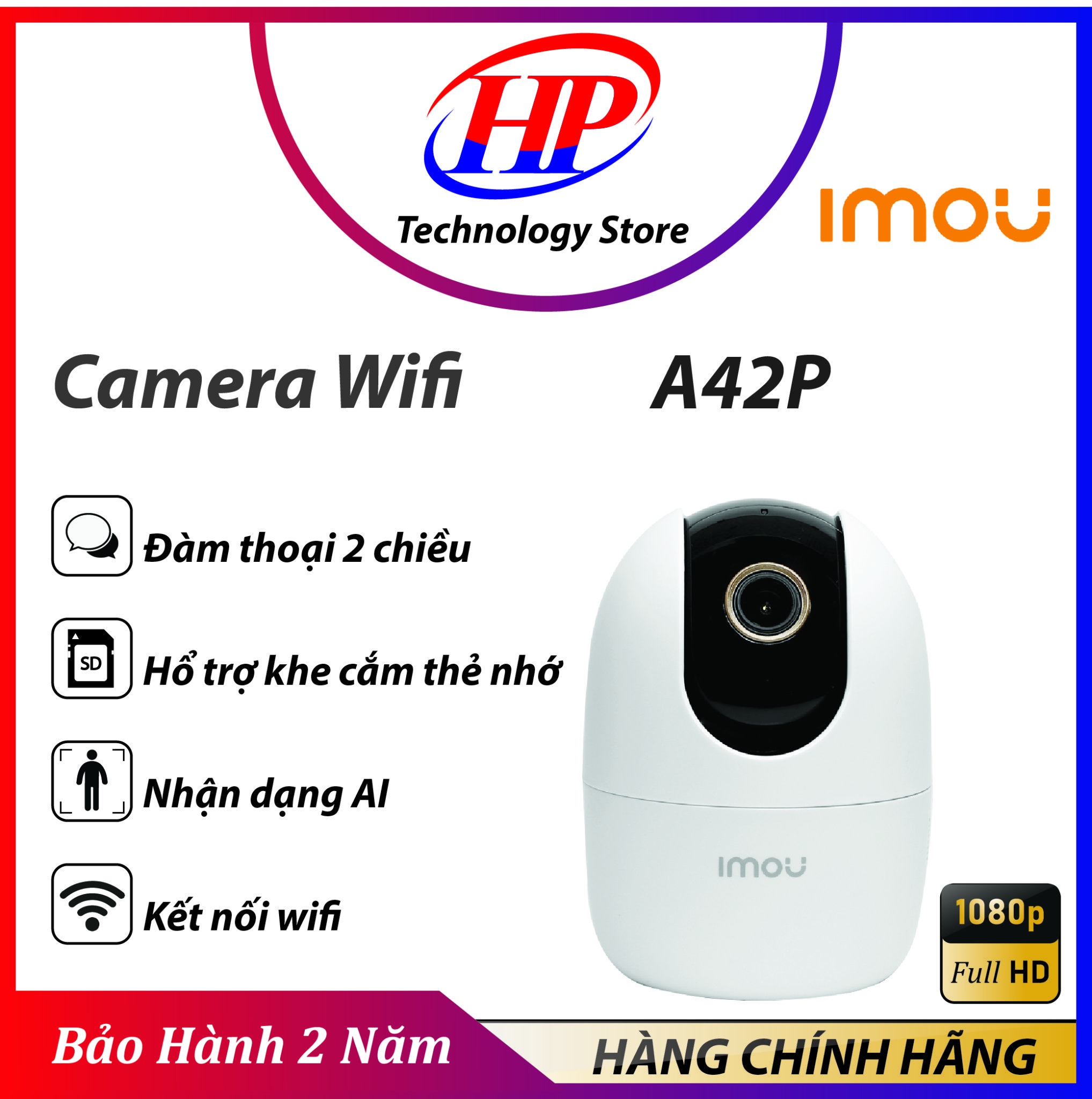 Camera Wifi Imou IPC-A42P 4.0 Megapixel - Cảnh Báo Chuyển Động - Hồng Ngoại 10m - HÀNG CHÍNH HÃNG