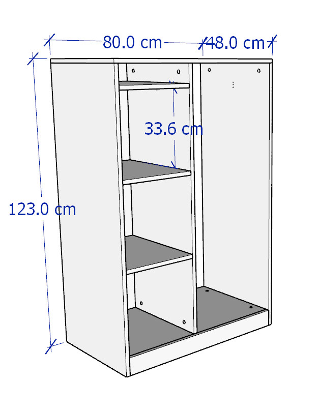BRUNO, Tủ quần áo mở, 80x48x123cm - Phong cách Bắc Âu