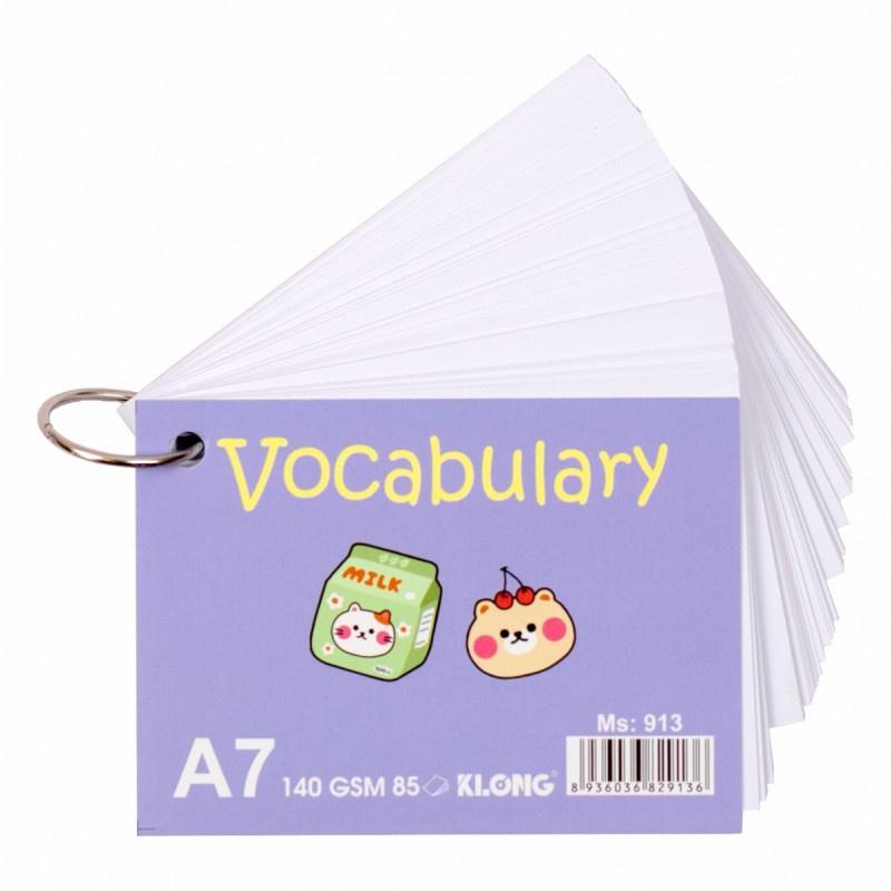 Tập thẻ Vocabulary Klong A7, 85 tờ; MS: 913