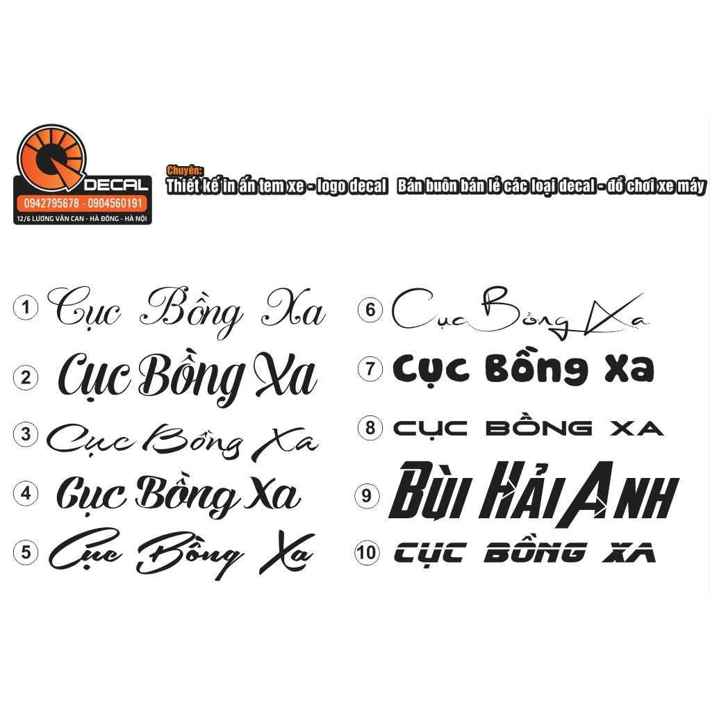 Sticker phản quang chữ kỹ theo yêu cầu