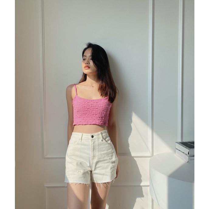 Quần short Jean trắng nữ LUCETFASHION cá tính