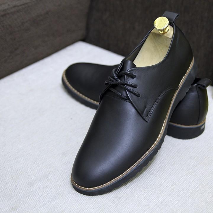giày tây Nam buộc dây công sở lịch lãm, mẫu giày lười đen bóng không dây hót nhất