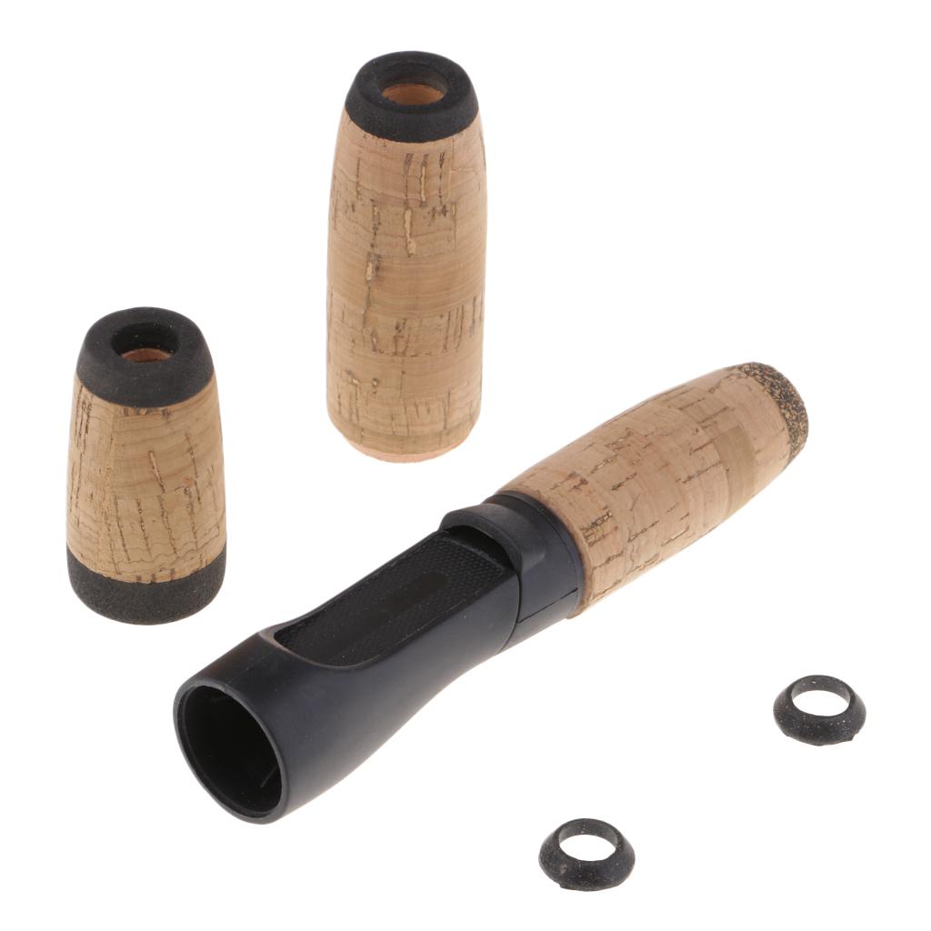 Lightweight Spinning Fishing Rod Handle Kit Soft Composite Cork Handle Grip with Plastic Reel Seat