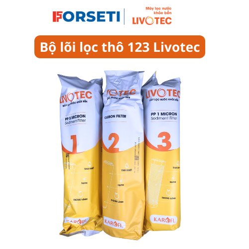 Combo Bộ 3 Lõi Lọc Nước Karofi Livotec 1,2,3 - Hàng Chính Hãng