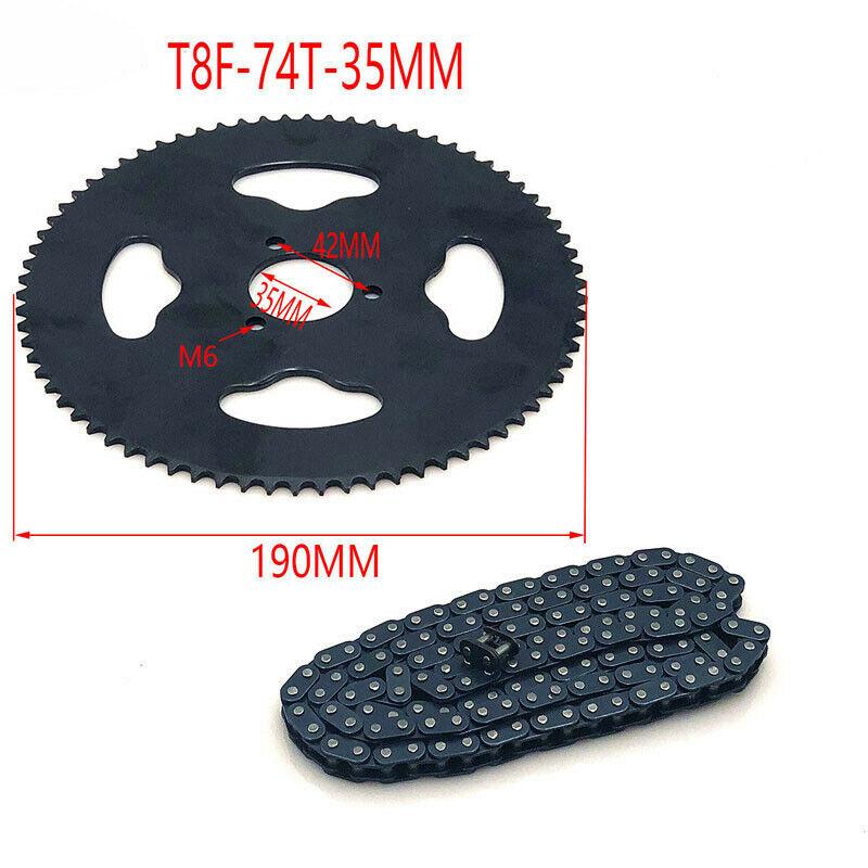 Black T8F-74T 35mm Rear Sprocket for 47cc 49cc Mini Motorcycle Drive System