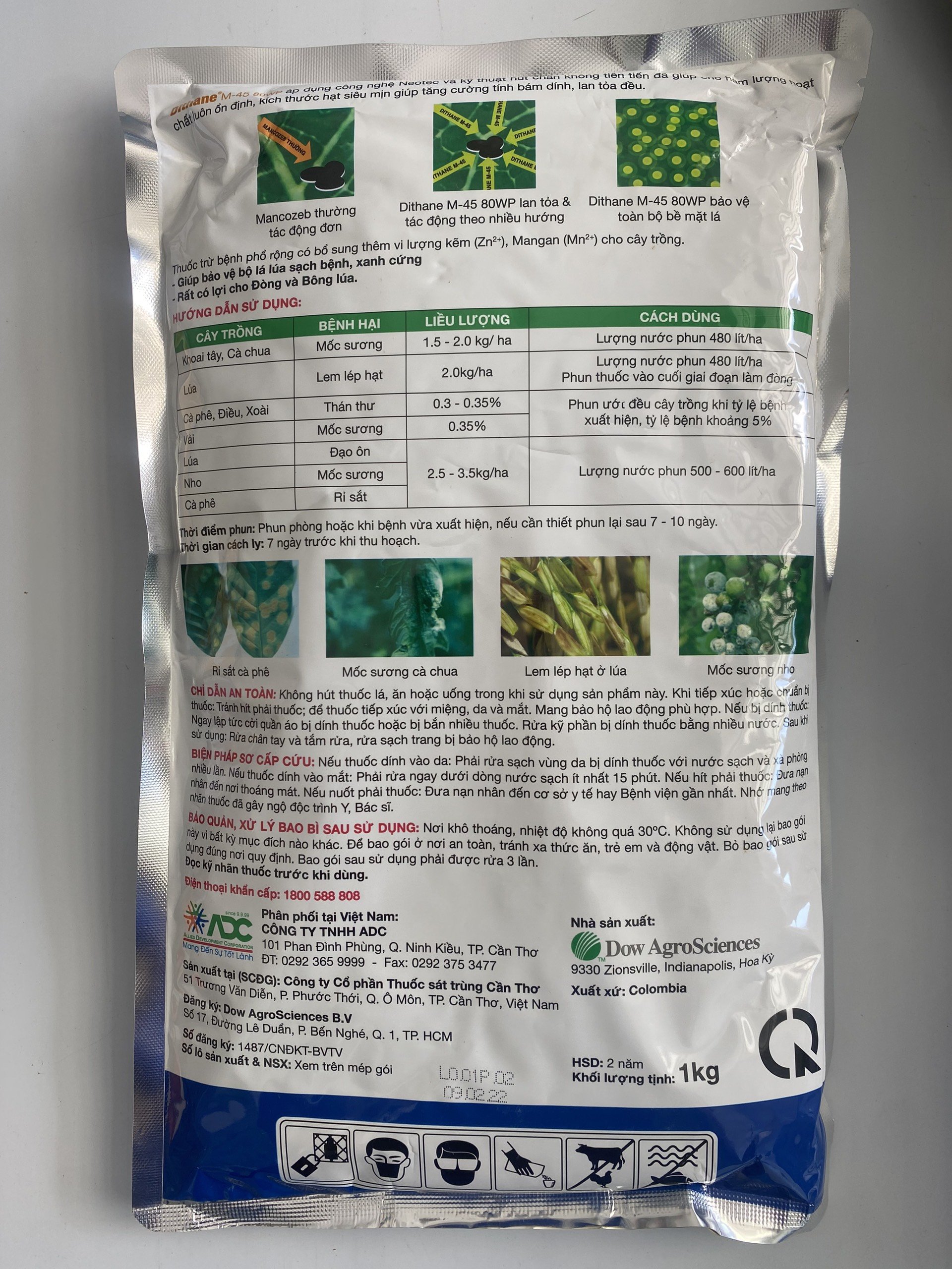 Thuốc Trừ bệnh Dithane M45 80WP | Gói 1kg