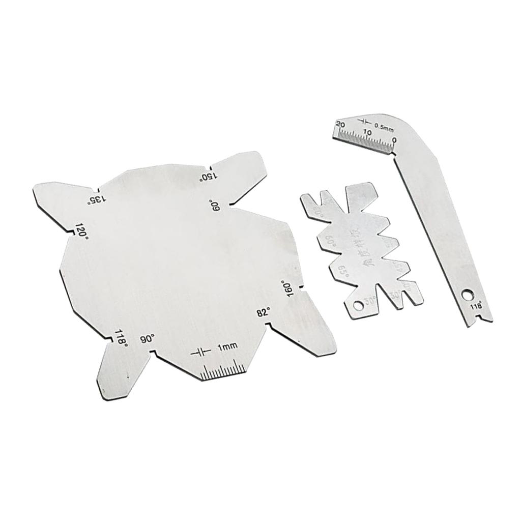 3pcs Angle Gauge Set Sharpener Tools S/S Inspection Drill Bits Angle Metal