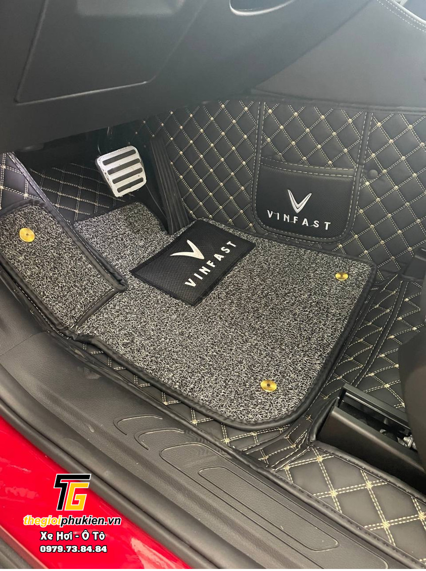 Thảm sàn, lót sàn Da 6D cao cấp cho Vinfast VF8 2022