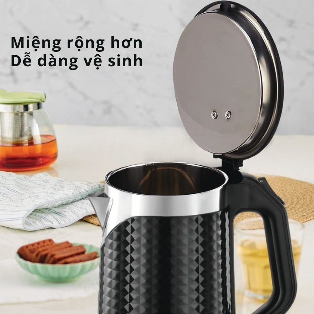 Bình đun siêu tốc Mishio MK403 dung tích 1.8L vỏ nhựa cách nhiệt chống bỏng - hàng chính hãng