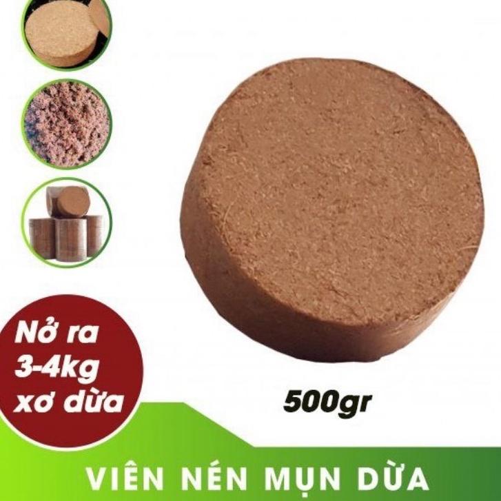 Viên nén mùn dừa trồng cây - Mùn dừa viên nén - 1 viên 500gram