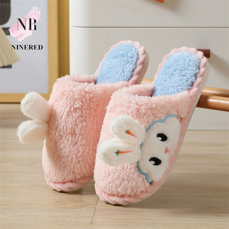 Dép Lông Đi Trong Nhà Nam Nữ Thỏ Gấu Xinh Xắn Cho Mùa Đông Ấm Áp Đế Dép Chống Trơn NineRed Homewear - D123