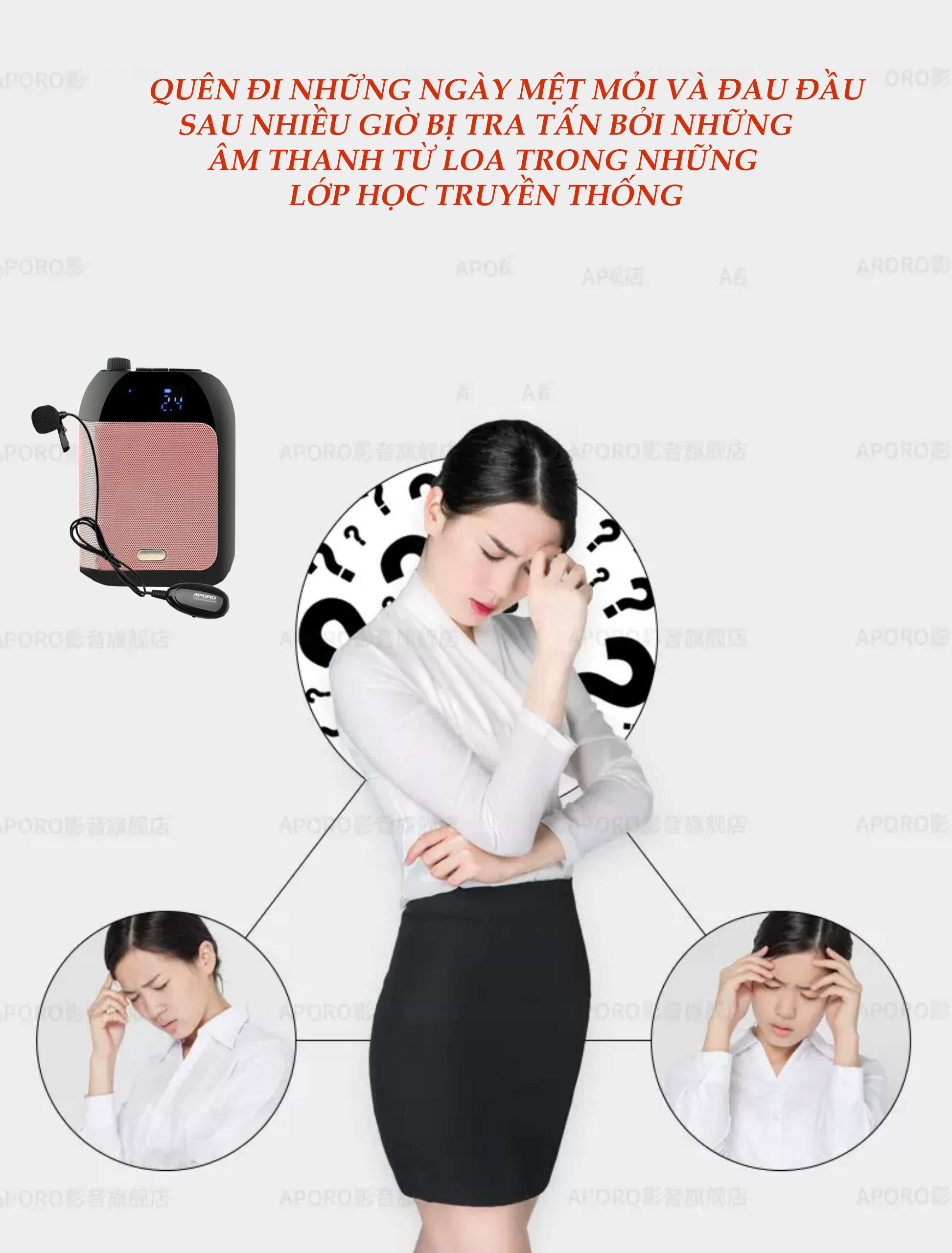 Máy trợ giảng không dây Aporo T9 2.4G phiên bản micro cài áo Pro