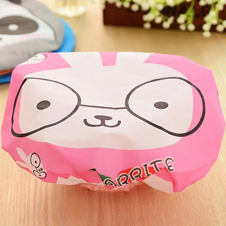 COMBO 2 Mũ Tắm Trùm Đầu CUTE Tránh Ướt Tóc Khi Tắm , Ủ Dưỡng Tóc Đa Năng - Giao Màu Ngẫu Nhiên
