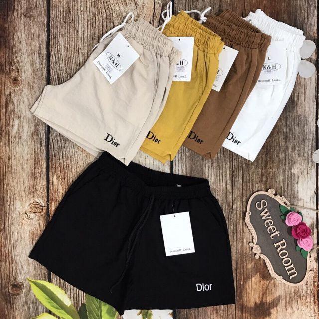 Thời trang quần short nữ cạp chun chất vải đũi xước thoáng mát