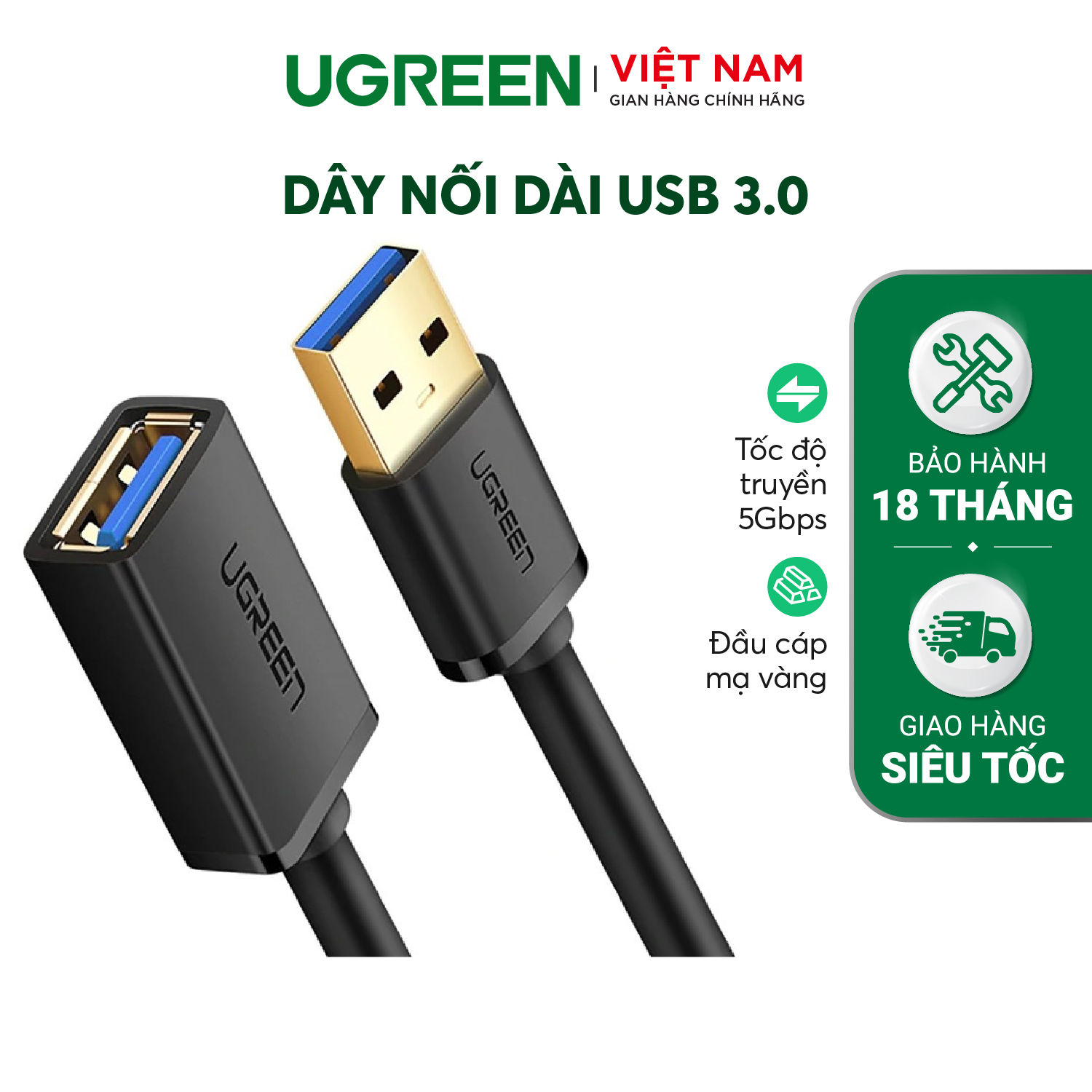 Hình ảnh Cáp Nối Dài Ugreen USB 3.0 30126 (1.5m) - Hàng Chính Hãng