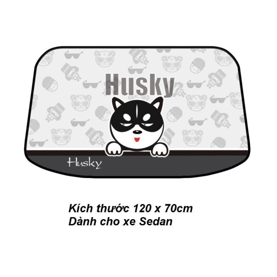 Tấm chống nắng 5 lớp cách nhiệt cho ô tô hình chó Husky cao cấp