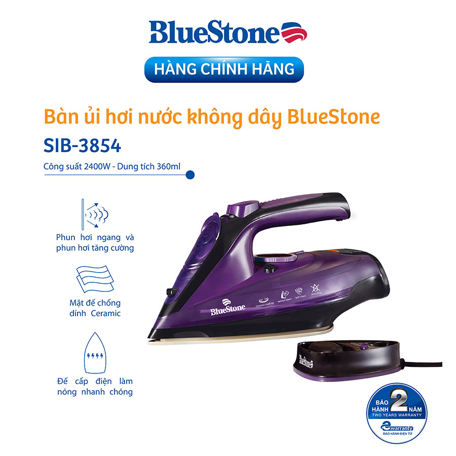 Bàn Ủi Hơi Nước không dây Bluestone SIB-3854 (2400W) - Hàng chính hãng