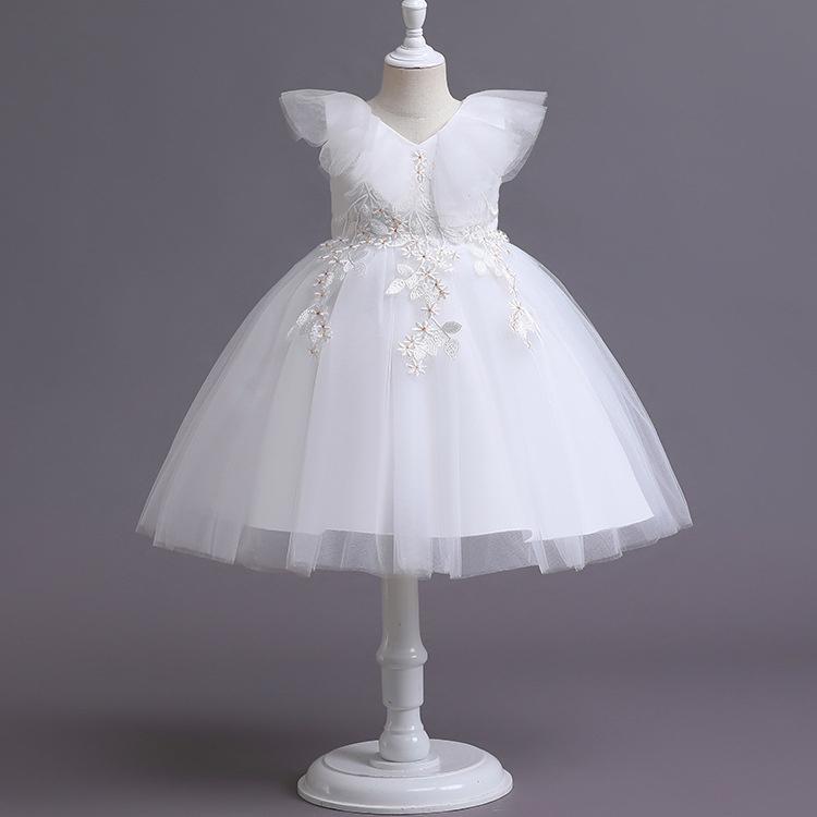 Đầm công chúa cho bé gái màu trắng xanh múa hóa trang dự tiệc đẹp từ 12-35kg hàng Quảng Châu cao cấp