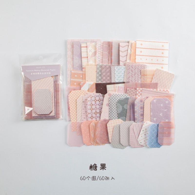 Set 60 giấy trang trí, decor paper phong cách hàn quốc, qnshop nguyên liệu handmade