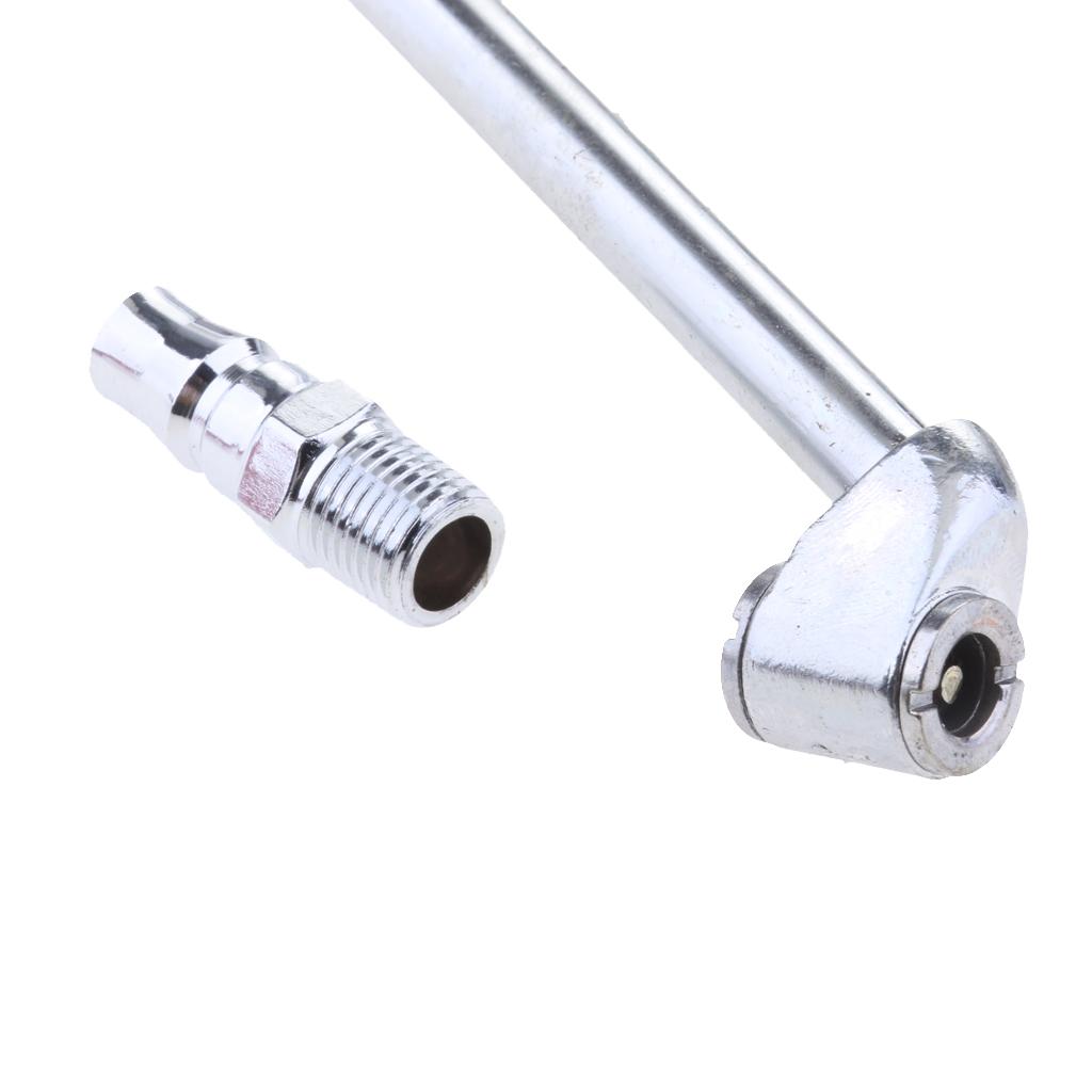 Truck Tire Inflator Gauge Dual Chuck Air Red Compressor Hose with Connector