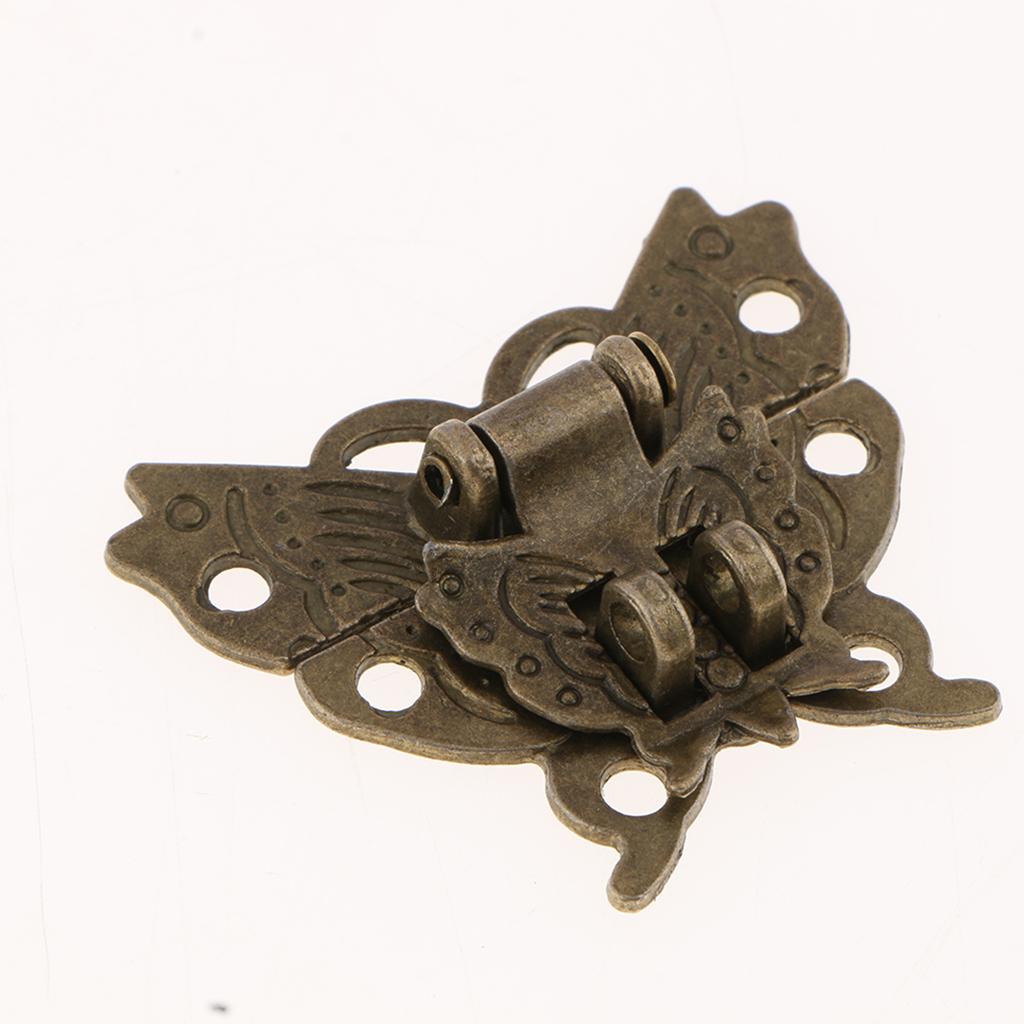 6pcs Antique Butterfly Latch Hasps Hinges with Screws for Wooden Jewelry Box