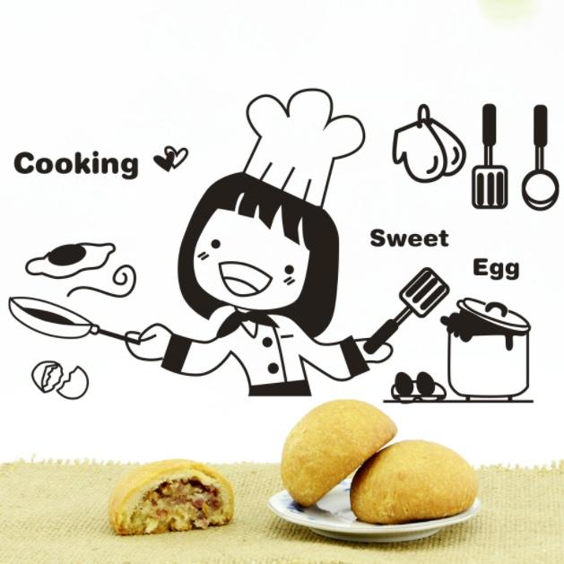Decal trang trí tường - Cô gái bếp trưởng