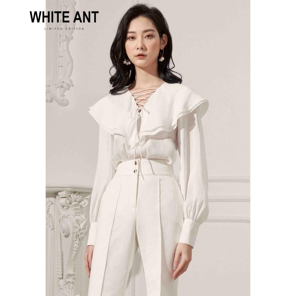 Áo Sơ Mi Nữ Công Sở Dài Tay WHITE ANT Thiết Kế Cổ Dây Buộc Tinh Tế, Chất Liệu Tơ Nhập Khẩu Cao Cấp 170300003.493