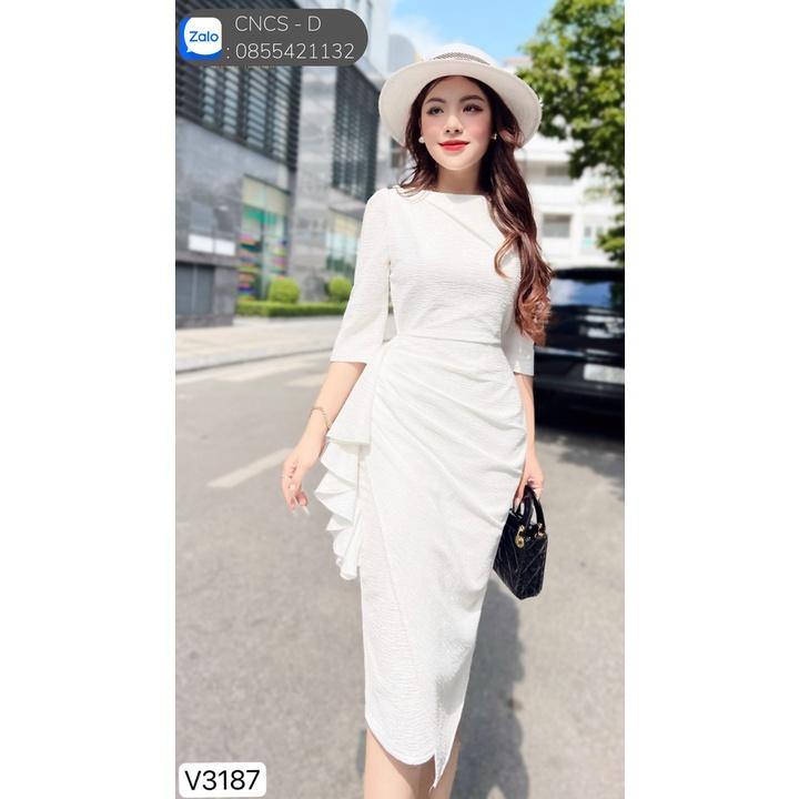 Đầm Thiết Kế Jiana Dress Chất Liệu Vải Gấm Cao Cấp Dày Dặn Đính Tag Đá - Váy Thiết Kế Sang Trọng Thanh Lịch Trẻ Trung