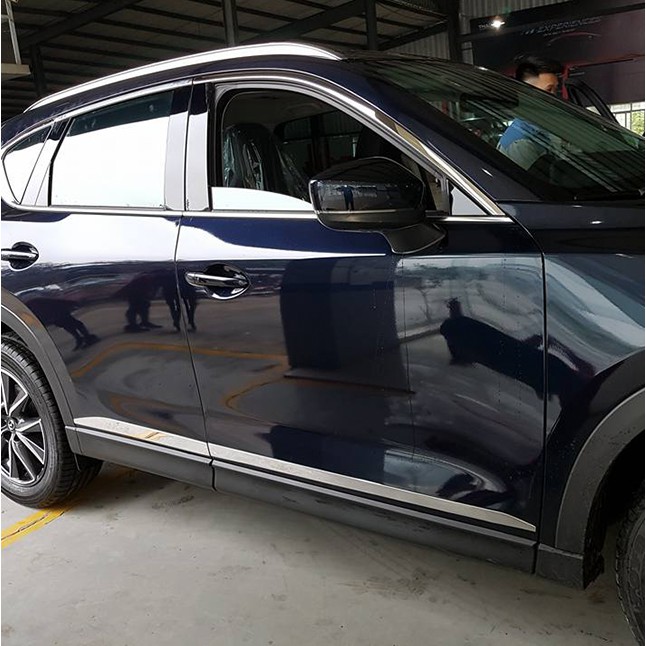 Ốp nẹp sườn hông xe Mazda Cx5, CX-5 2018- 2022, Nẹp hông xe Mazda Cx5 nhựa mạ crom cao cấp