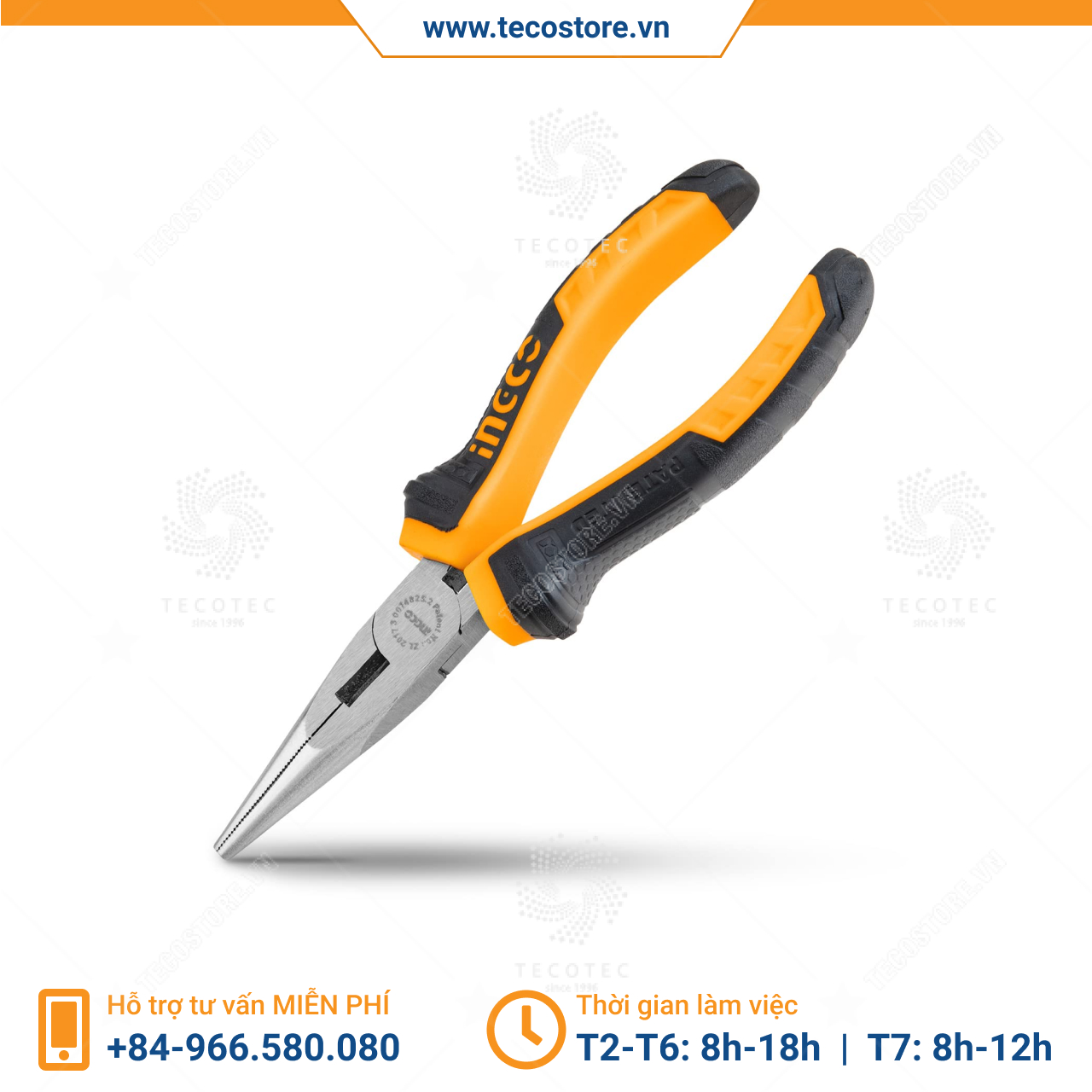 Kìm cắt mỏ dài INGCO HLNP08168
