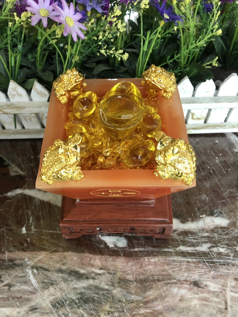 Bát Tụ Tài, Bát Tụ Bảo đá mã não đỏ Hút Tài, Hút Lộc, Chiêu tài nạp lộc - Cao 15 cm và 18 cm