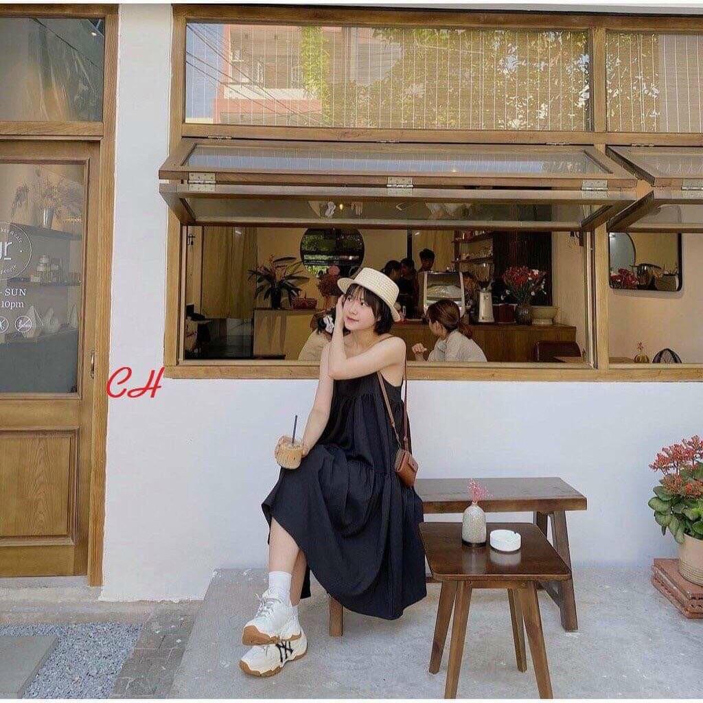 Đầm 2 dây 3 tầng dáng suông dễ mặc