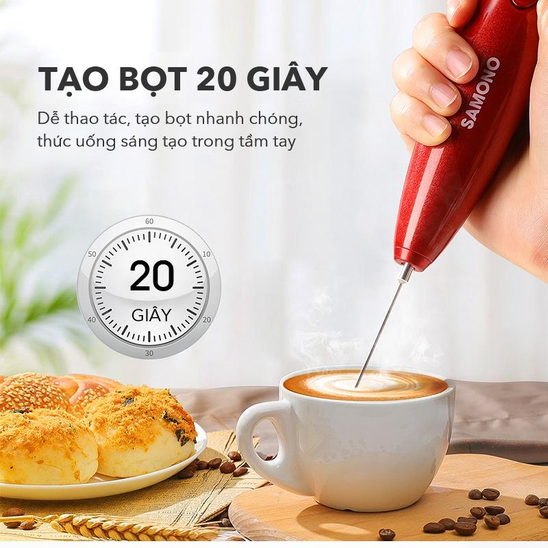 Máy tạo bọt sữa cho các tín đồ yêu thích cà phê cappuchino, latte SAMONO SW-MFB11 - Hàng chính hãng