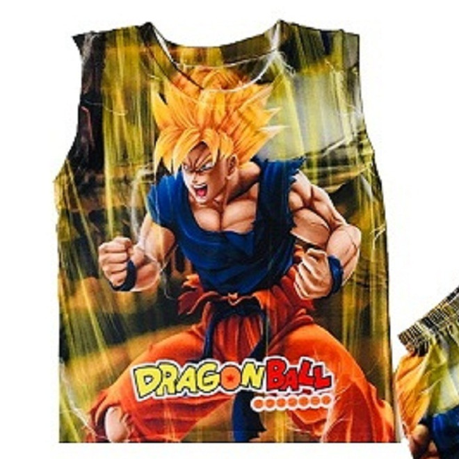 Đồ bộ ba lỗ 3D Hình Dragon Ball cho bé trai 10-40kg