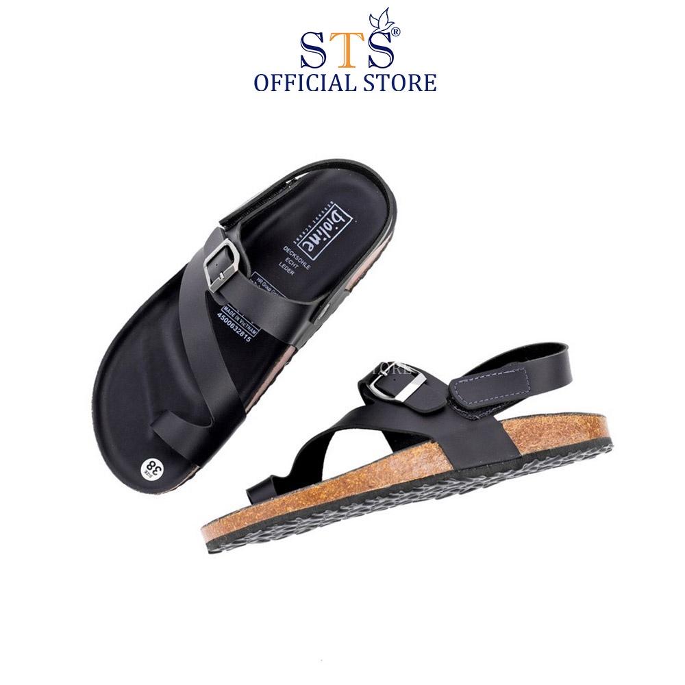 Dép Sandal Đế Trấu Birken xỏ ngón quai chéo đi biển đi chơi Da PU cao cấp hàng xuất khẩu siêu bền STPU24