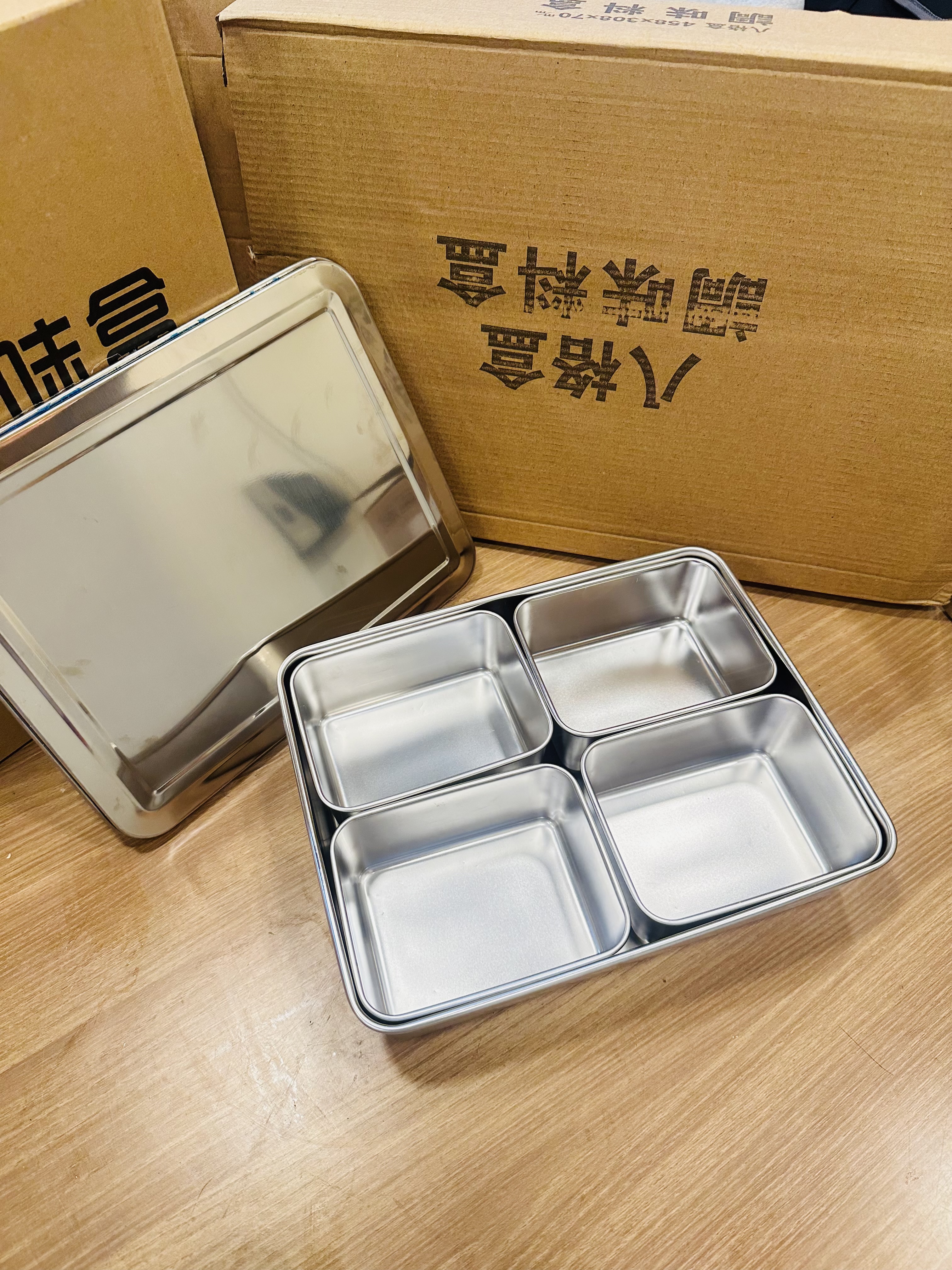 Khay gia vị, khay topping inox 304 có nắp nhập khẩu Hàn Quốc
