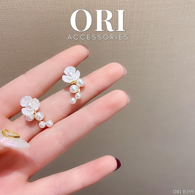Bông tai nữ bông hoa Pearl Flower độc đáo xinh xắn ORI ACCESSORIES B399