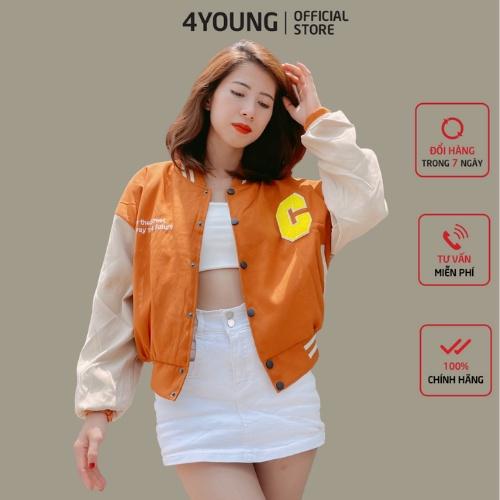 Áo khoác bomber nữ croptop dang lửng