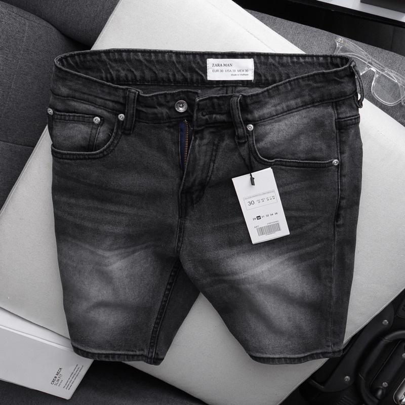 Quần short jean nam đen size đại co giãn