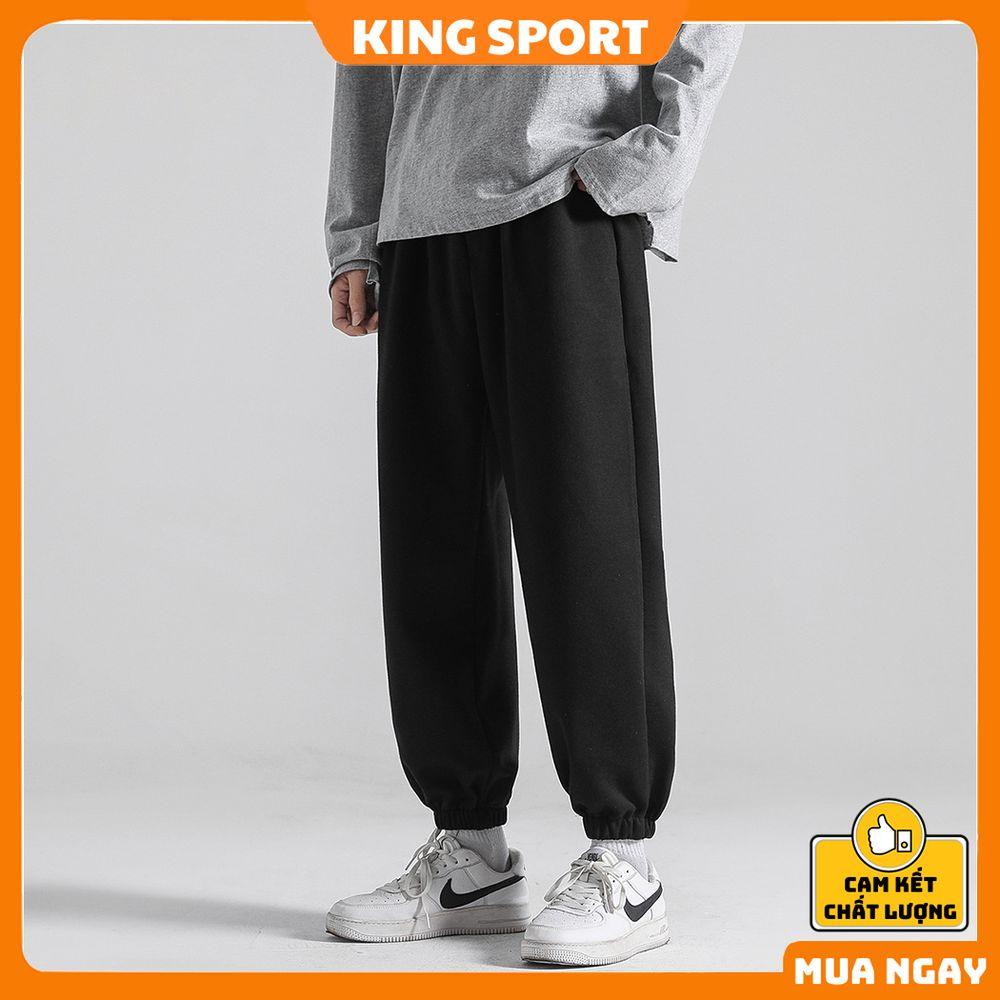 Quần jogger nam nữ ống rộng unisex bo gấu cao cấp KING SPORT Quần nỉ nam ống rộng dáng thể thao nam nữ basic