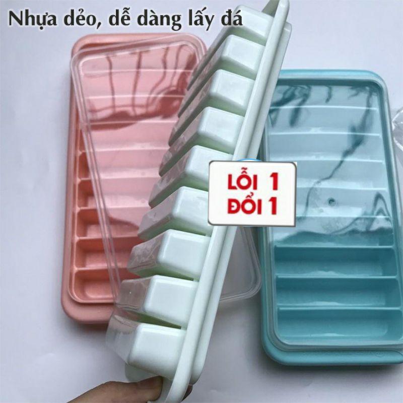 Vỉ khay đá 9 viên dài có nắp Việt Nhật chất liệu nhựa PP cao cấp